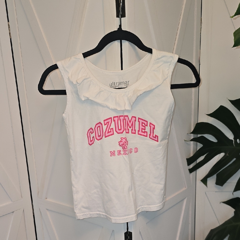 MEXICANA White and Pink Kids Tank Top